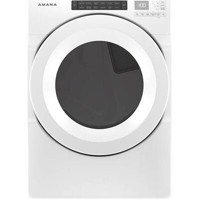 Amana - 7.4 Cu. Ft. Stackable Electric Dryer with Sensor Drying - White