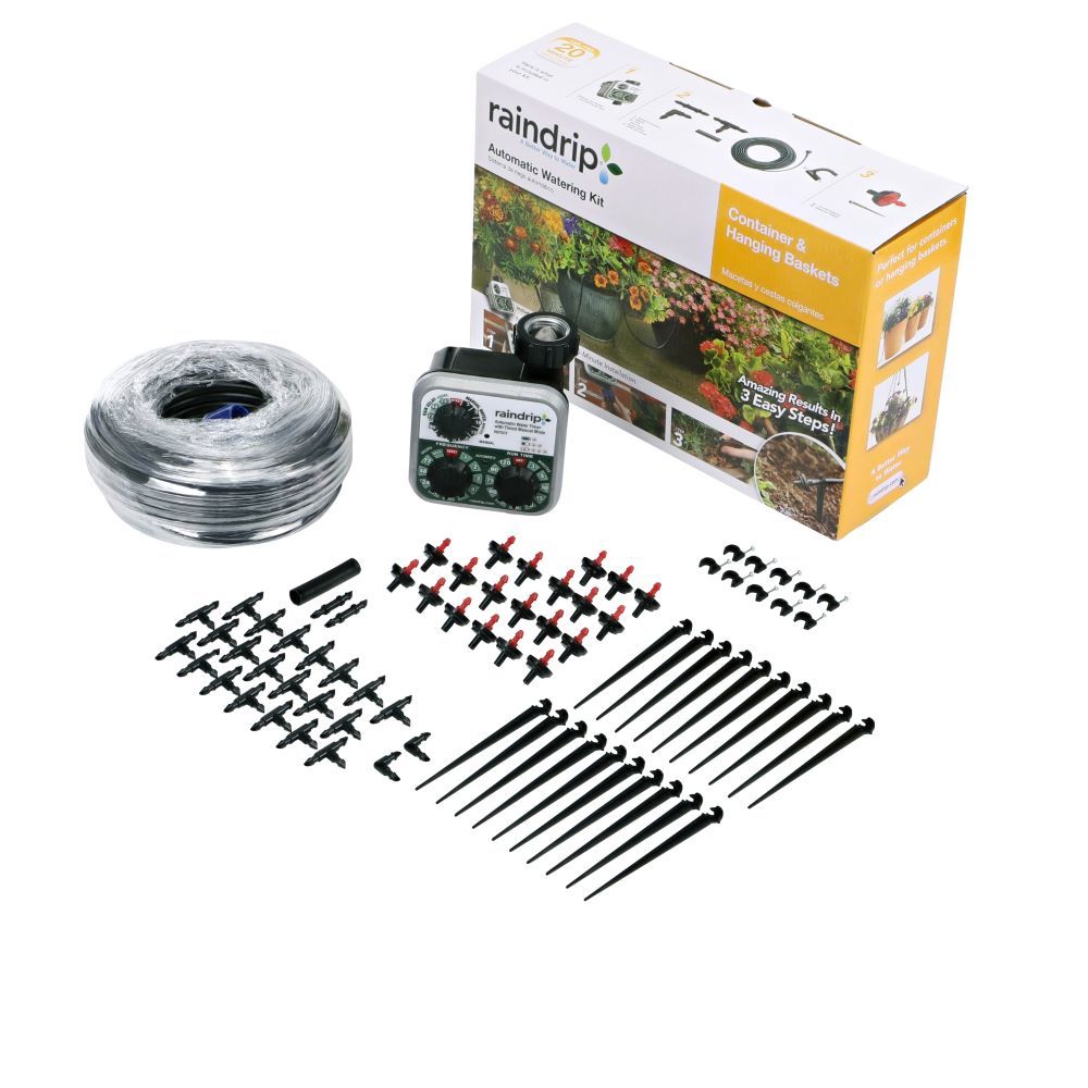 Automatic Watering Kit with Timer for Containers and Hanging Baskets | Raindrip