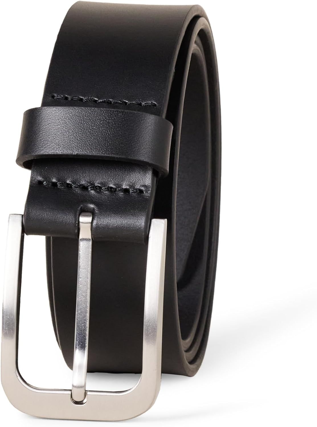 Amazon Essentials Men's Classic Jean Leather Belt - Black/Brown