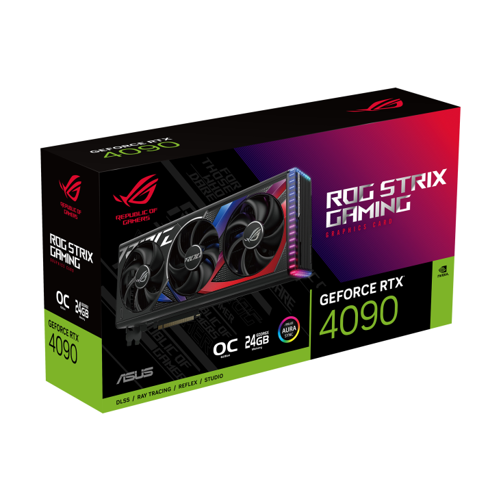 ROG Strix GeForce RTX 4090 OC Edition (angled view)