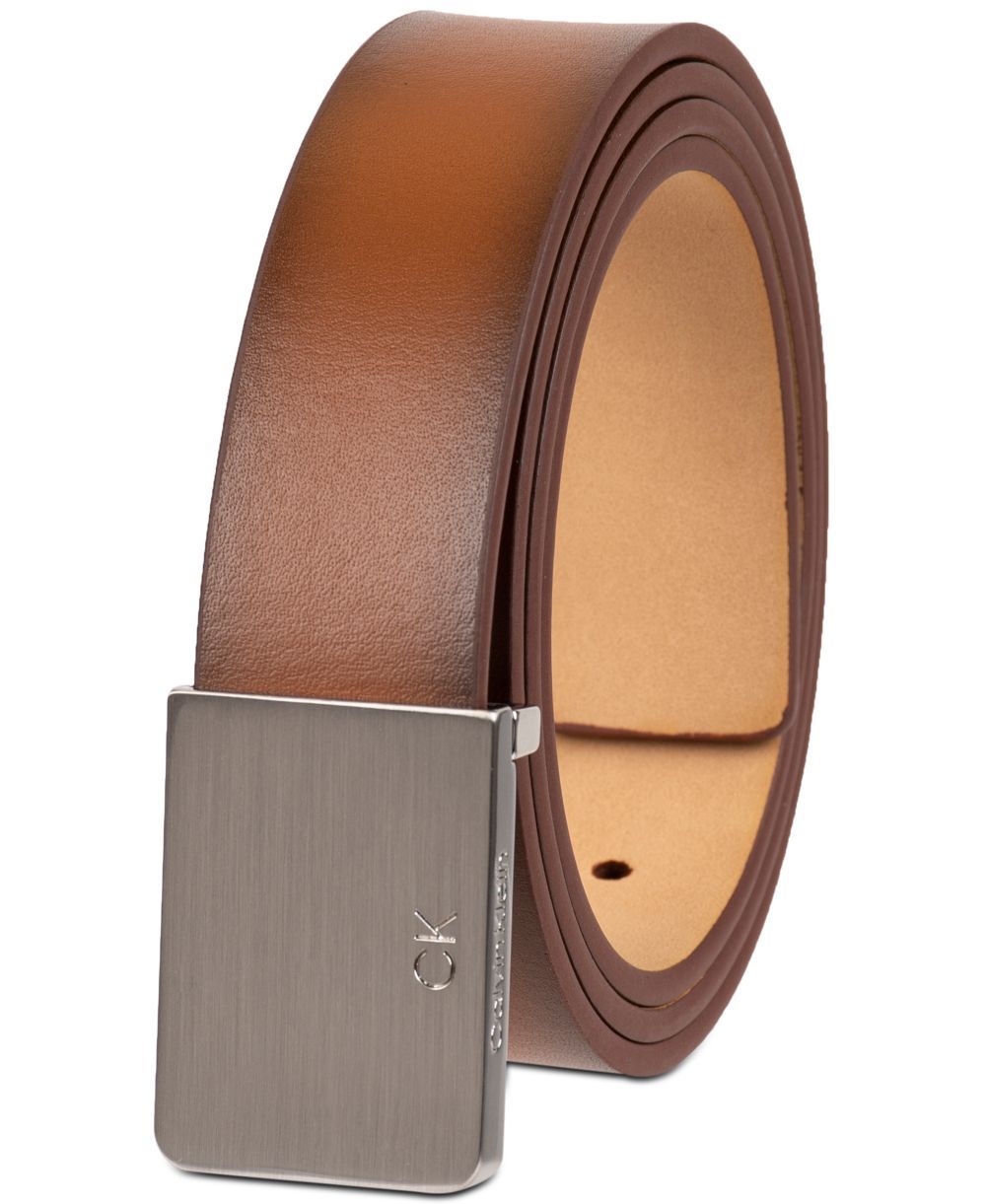 Calvin Klein Men's Logo Plaque Belt