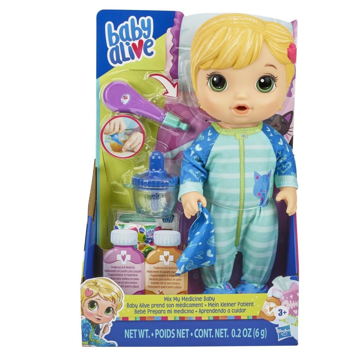 Baby Alive Mix My Medicine Doll Kitty-Cat Pajamas Doctor Accessories Drinks  New