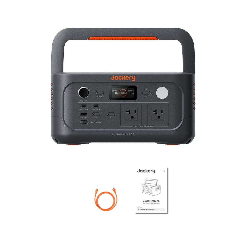 Jackery Explorer 500 v2 Portable Power Station | 512Wh | 500W | 200W Solar Input