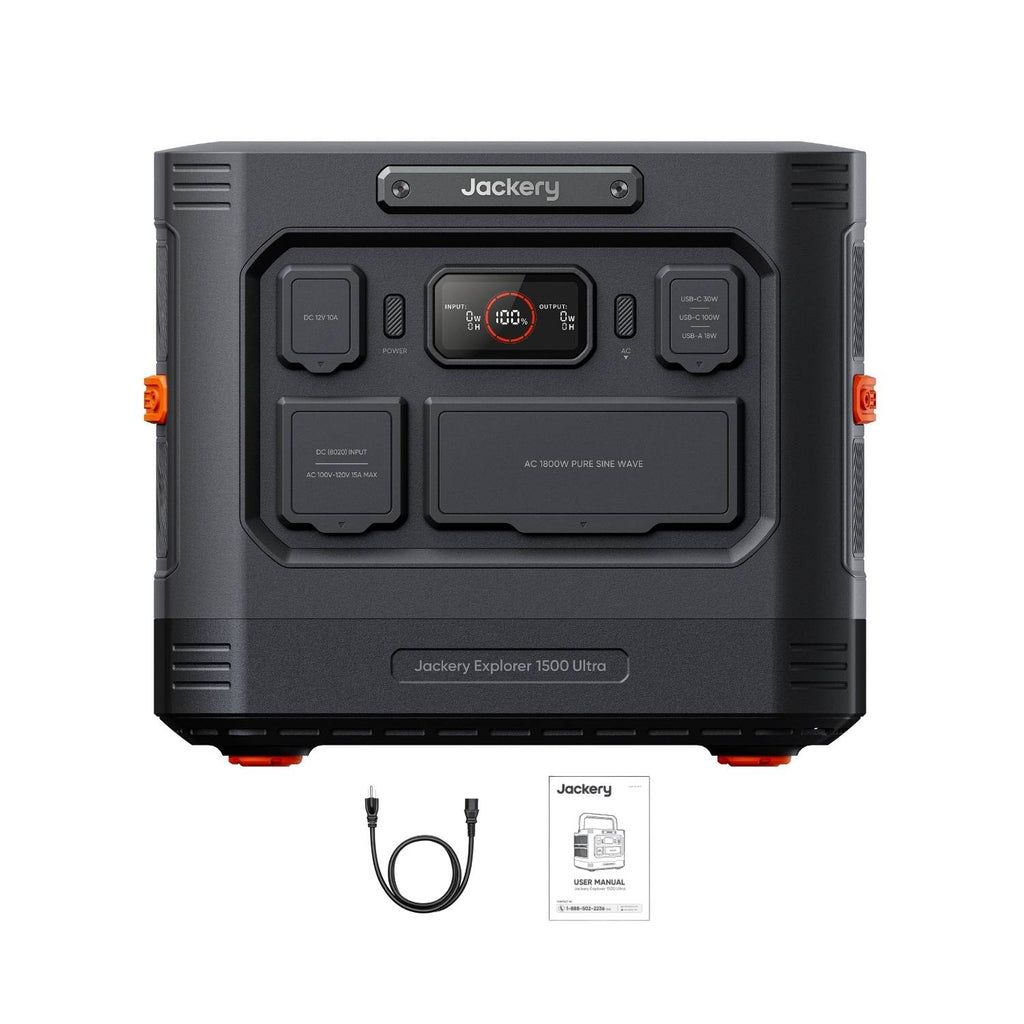 Jackery Explorer 1500 Ultra Portable Power Station | 1536Wh | 1800W | 800W Solar Input