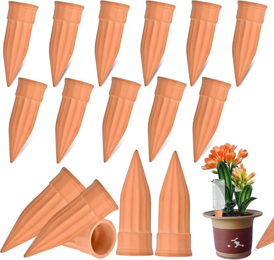 Amazon.com: Lsed 16 Pack Terracotta Plant Waterers - Self Watering Spikes  and Watering Stakes for Automatic Watering, Slow Release Watering Devices  for Vacation Plant Watering, Ideal for Indoor & Outdoor Plants :