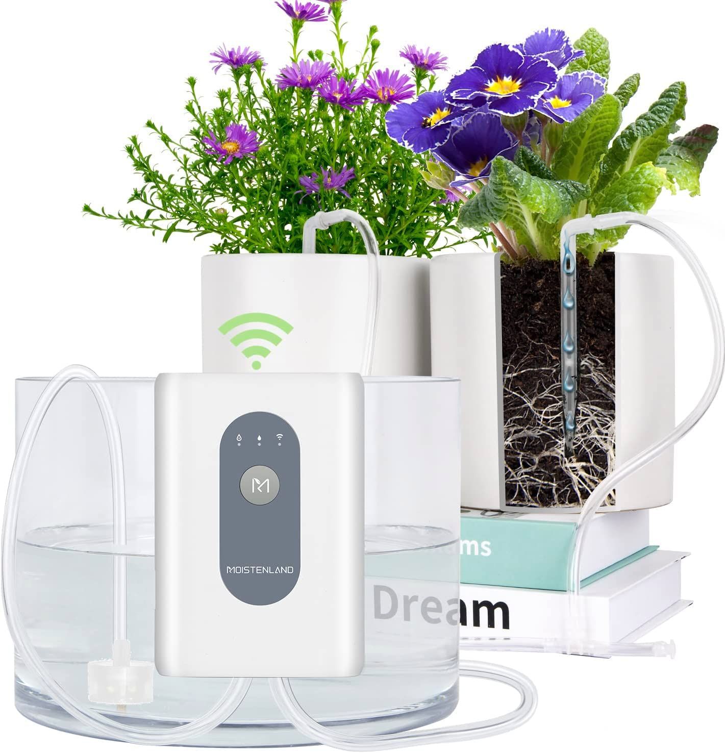 Moistenland Automatic Plant Waterer with Drip Stakes