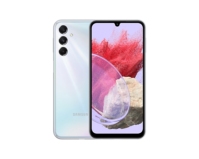 Samsung Türkiye – Galaxy M34 5G Silver 128GB (PNG hero)