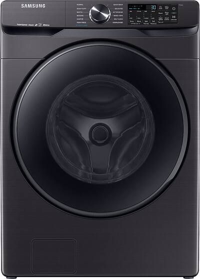 Samsung - 5.0 Cu. Ft. High-Efficiency Stackable Smart Front Load Washer  with Steam - Black Stainless Steel