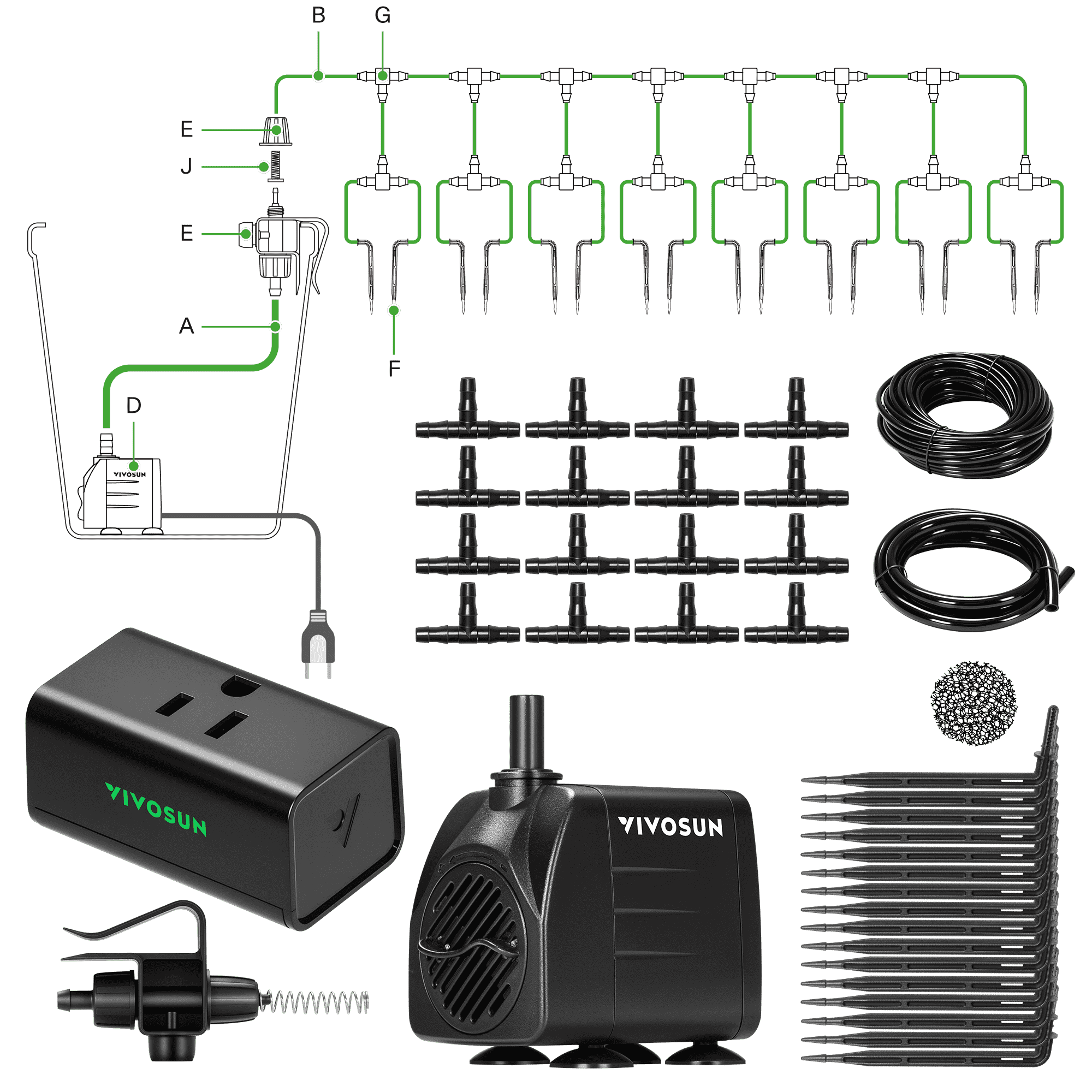 VIVOSUN Automatic Drip Irrigation Kit with Stakes
